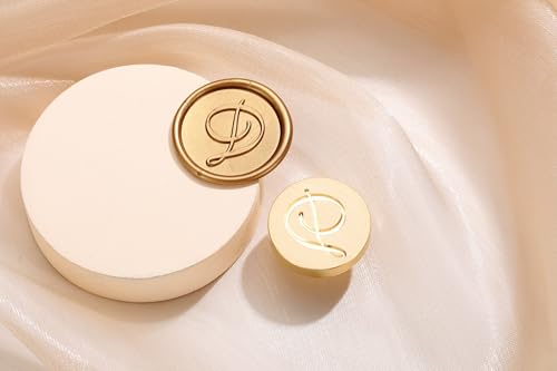 Yoption Handwritten Initial Alphabet Wax Seal Stamp, Letter D | Brass Head and Wooden Handle Sealing Stamp for Wedding Invitations, Envelopes, Christmas Cards, Gift Wrapping, Snail Mails - style: D
