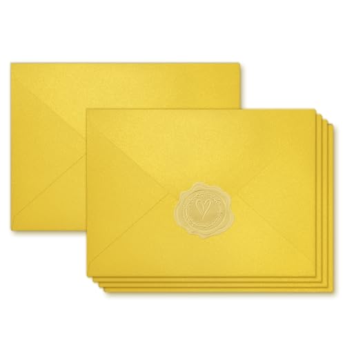 100 Pack Mini Pearl Gold Envelopes, 4 x 2.75" Shimmer Gift Card Envelopes, Gift Card Holder, Small Business Card Envelopes for Invitations, Wedding, Birthday Party, Baby Shower - color: Gold, size: MINI