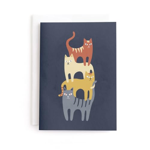 Minted | Blank Greeting Card, 5x7 w/Envelope | Catstack | Independent Artist-Designed with Quality Materials - color: Catstack