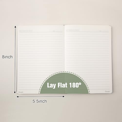 Lined Journal Notebook for Work with 160 Pages, 5.6" x 8" Hardcover Notebooks Journals Medium Size for Writing Women Men - color: black