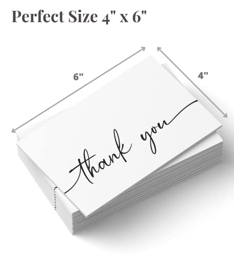 Bulk Pack of 20 Thank You Cards with Kraft Envelopes and Matching Stickers | Classy Designs 4x6 Inches Modern & Minimalistic Design | Suitable for Business, Baby Shower, Wedding, Small Business, | 4 x 6 Inches, Suitable for Business, Baby Shower, Wedding,