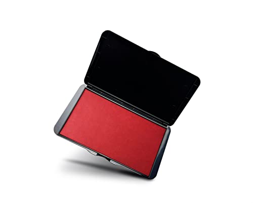 IMARK Large Stamp Pad, Premium Quality Felt Pad, 3.45” x 6.20”, Lightweight (Red) - color: Red