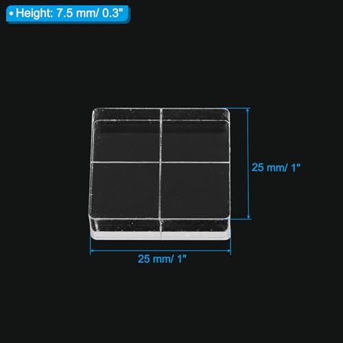 PATIKIL Acrylic Stamp Block, 10 Pack Stamping Block Square Shape with Grid Lines Decorative Mounting Blocks Set for Scrapbooking DIY Crafts Card Making, 1" x 1" - size: 1" x 1"
