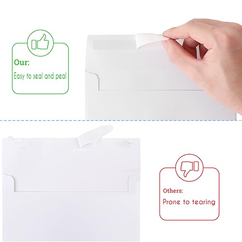 70 Packs A4 White Envelopes, 4 1/4 x 6 1/6 Size for Invitations, 120gsm White 4x6 Envelopes Self Seal for Weddings, Baby Shower, Photos, Postcards, Greeting Cards, Mailing - color: White, size: A4 4.25x6.25
