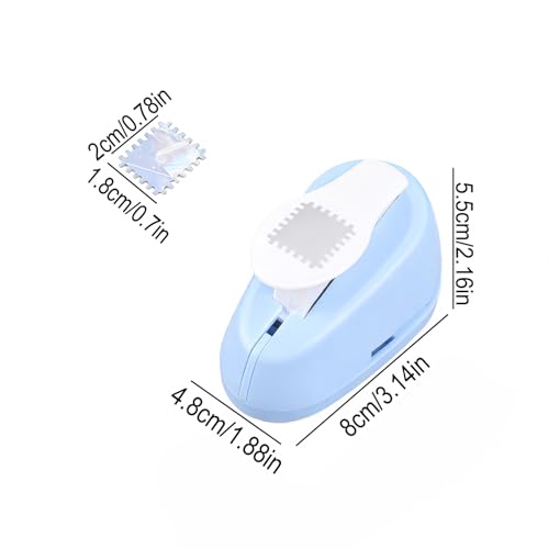 0.8 Inch Postage Stamp Square Paper Punch, Stamp Puncher for Crafts | Easy-press stamp cutter makes crisp cutouts in paper and cardstock for scrapbooking, card making, journaling and gift tags. - style: Blue Crafts Scrapbooking