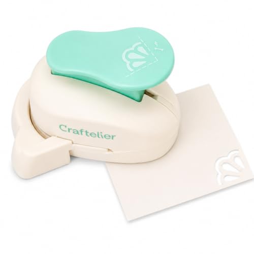 Craftelier - Shell Shaped Corner Punch with Snap Lever for Curved Die Cutting on Paper and Cardboard | Specially for Scrapbooking and Crafting | Shape Size 25 mm Diameter - size: Shell
