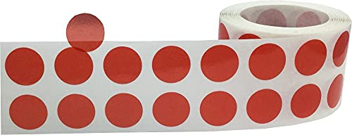 Red 1/2" Inch Transparent Color Coding Labels, 1,000 Total Adhesive Stickers On A Roll, Ideal for Planners, Journals, Mailing Seals and Crafting Ideas - color: Red