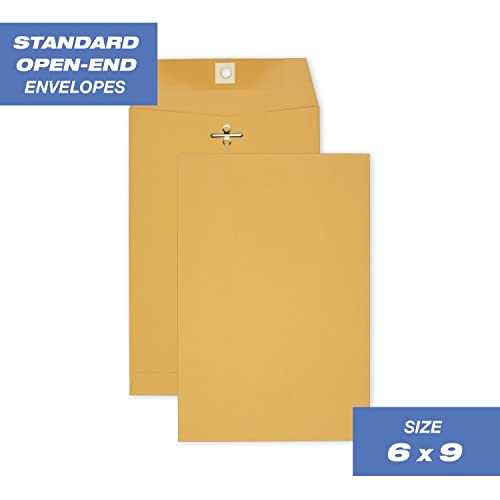 Mead Brown Kraft Envelopes, Clasp, 6" x 9", 100/Box (CO755) - style: 6" x 9"