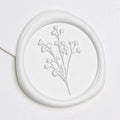 UNIQOOO Wax Seal Stickers - Baby‘s Breath Wedding Invitation Envelope Seal Stickers, Botanical 50 Pcs Self- Adhesive White Stickers, Perfect for Invitation, Gift Wrapping, Crafts (Snow White) - color: Snow White