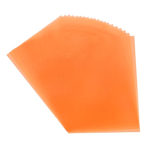MECCANIXITY Colored Vellum Paper, 50 Sheet Orange Transparency 8.5 x 11 Printable Vellum Paper, Translucent Vellum Sheets for Printing Wedding Invitations Ink Jet Laser Printer - color: Orange