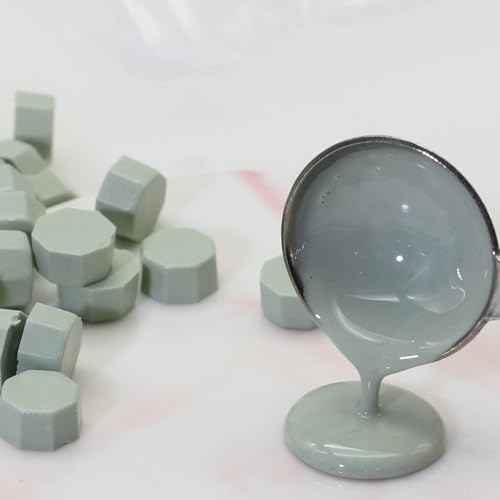 Sealing Wax Beads Sage Green WaxSeal Beads, 600Pcs Green WaxSealing Beads for Wax Seal Stamp, WaxSeal Beads Kit Perfect for Wedding Invitations, Christmas Envelopes (Sage Green) - color: Sage Green