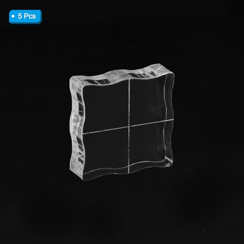 PATIKIL Acrylic Stamp Block, 5 Pack Stamping Block Square Shape with Grid Lines Decorative Mounting Blocks Set for Scrapbooking DIY Crafts Cards Making, 1" x 1" - size: 1" x 1"