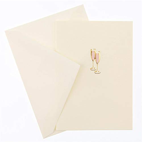 Graphique Pink Champagne La Petite Presse Boxed Notecards - 10 Embellished Gold Foil Champagne Blank Cards with Matching Envelopes, 3.25" x 4.75" - color: Champagne