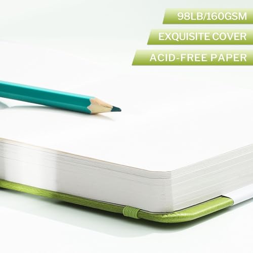 Prudiut 5" x 5" Hardcover Small Sketch Book, 80 Sheets, Emerald Green - color: Emerald Green