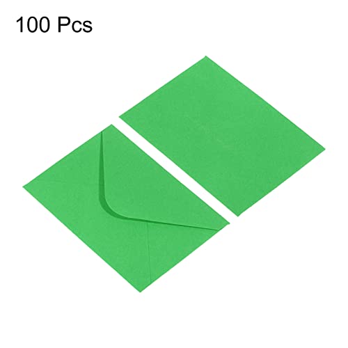 PATIKIL Mini Envelopes, 100 Pack Mini Gift Card Business Card Envelope for Greeting Weddings, Green - color: Green