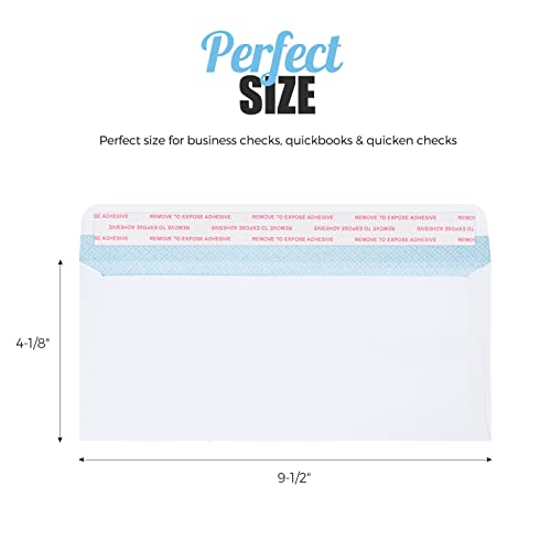 ACSTEP #10 100 Pack Double Window Security Envelopes 4-1/8 x 9-1/2 White - size: #10 No Window 100Count