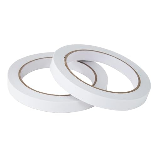 1/4" 2 Rolls Double Sided Adhesive Sticky Tape for Arts, DIY, Crafts, Photography, Scrapbooking, Card Making, Gift Wrapping, Office School Stationery Supplies, Home Supplies(Width: 6mm) - size: 1/4 inch