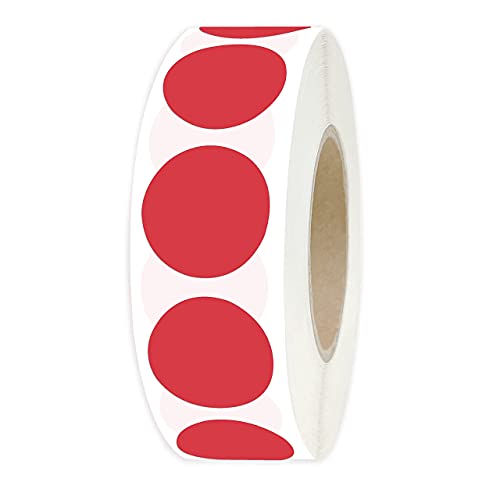 PARLAIM Red 0.75 inch Round Color Coding Circle Dots Labels in Box 1000pcs - color: Red, size: 1 Roll-1000PCS