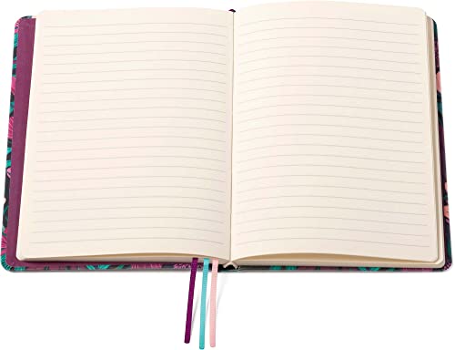 WORLD TRAVELER Eccolo A5 Lined Journal 256 Ivory Pages Lay Flat 6x8 - color: Tropical Floral