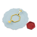 Metal Wax Seal Mold, Hexagonal Wax Seal Stamp Mold with Silicone Waxing Mat for DIY Craft, Envelopes, Gifts and Wine Packaging - style: Hexagonal