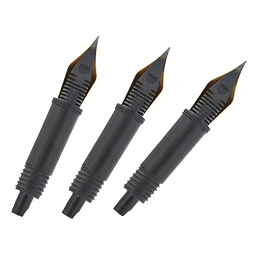 Set of 3 Hongdian Fountain Pen Gold Medium Nibs for Black Forest 1850, 1851, 1843, 6013, 517D, 517S, 525,H1, H3, A3, 1843 and 920 Series - color: Gold Trim, style: 3 x M