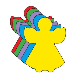 SHAPES ETC. 5.5" x 5.5" Angel Creative Foam Cut-Outs, Multicolor, 15-Count - color: Assorted Foam Angels