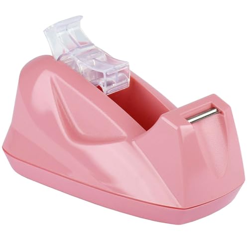 Acrimet Desktop Tape Dispenser Jumbo Size, Non-Skid Base, Plastic, Pink