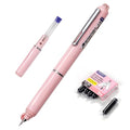 WRITECH Retractable Fountain Pen Set: Black Ink Fine Nib, 5 Refillable Ink Cartridges Included, No Leaking Smooth Writing for Calligraphy Journaling Gift (Pink) - color: Soft Pink Pen
