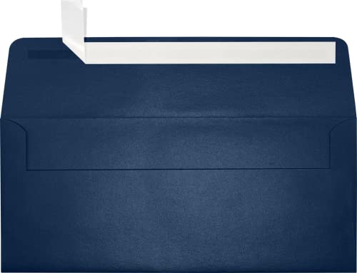 LUXPaper #10 Business Envelopes | Peel & Press | 4 1/8" x 9 1/2" | Lapis Metallic | 81lb. Text | 1,000 Qty - color: Lapis Metallic, size: 1,000 Qty.