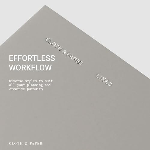 Cloth & Paper Travel Notebook | Lined Notes – Ash | Pocket Plus Lined Journal 3.2" x 6" | Writing Notebook, Journaling, Lists, Planning, Study Notes & Organized Writing – Soft Touch Cover - color: Ash
