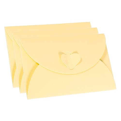 PATIKIL Gift Card Envelopes, 12 Pack Heart Shaped Clasp Small Gift Cards Holder Mini Envelope for Birthdays Weddings, Beige - color: Beige