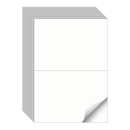 (2000 Sheets, 4000 Labels) Sticker Paper, 11" x 8.5" Half Sheet Shipping Address Labels, 2 Per Page Self Adhesive Mailing Label for Laser and Inkjet Printers - size: 8.5"x5.5"(2UP), style: 2000 Sheets
