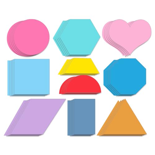 Star Heart Paper Cut-Outs, Assorted Color Shape Cards for Decor &DIY Crafts