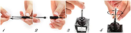 Dryden Designs Fountain Pen Medium Nib Gift Pouch - with 24 Ink Cartridges - MCM (Red) - color: Red