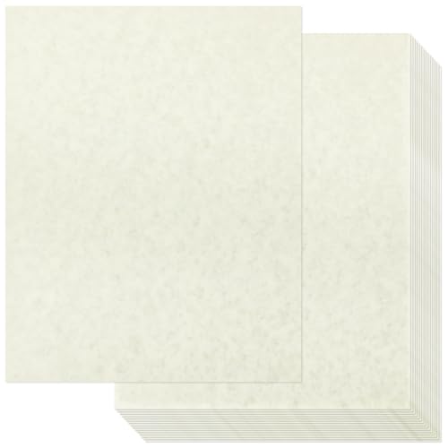 Epakh 100 Pcs Old Age Parchment Paper 8.5 x 11 Inch Standard Letter Vintage Colored Old Parchment Semblance Double Side Printing Paper (Lvory) - color: Ivory