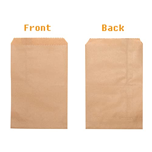 100-pack 6x8 Inches Natural Kraft Paper Bags for Bakery Cookies Treats Snacks Sandwiches Popcorn Small Gift bag - color: Brown-6x8 Inch
