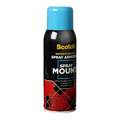Scotch Spray Mount Repositionable Adhesive, 10.25 oz – Removable/Restickable Spray Glue for Layouts, Mock-Ups, Photos & Crafts (Acid-Free, Clear Drying)