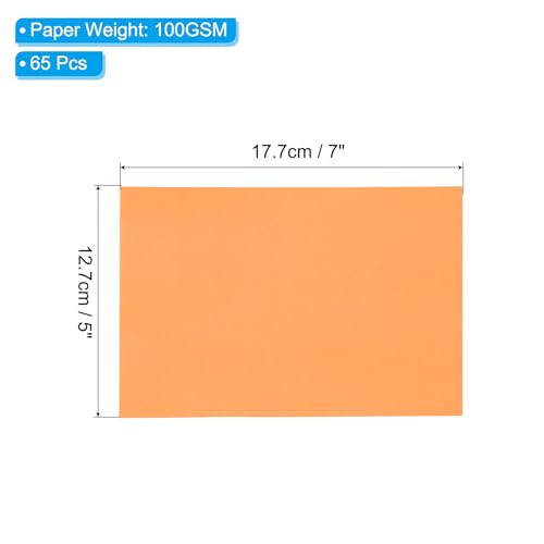 PATIKIL 65 Sheets Vellum Paper 5x7, Vellum Paper Printable Translucent Paper 100GSM for Invitations Printing, Orange - color: Orange