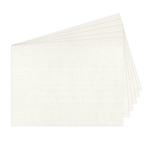 5x7 Ivory Linen Paper Textured Cardstock 100 lb - color: Off White, size: 5x7-100lb