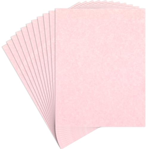 Epakh 100 Pcs Old Age Parchment Paper 8.5 x 11 Inch Standard Letter Vintage Colored Old Parchment Double Side Printing Paper (Light Pink) - color: Light Pink