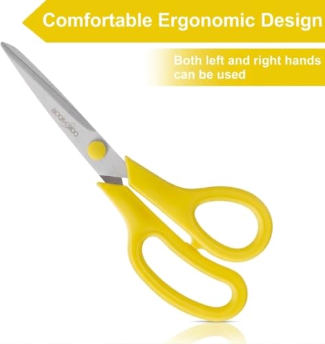 6PCS 8" Scissors,Sharp Stainless Steel Multicolor for Office School Crafts - color: Rainbow Color
