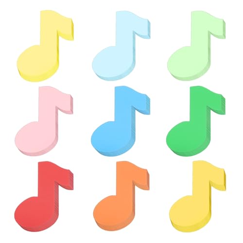MECCANIXITY 108 Pcs Colorful Music Note Cutouts Paper, Spring Bulletin Board Cutouts Decorations Music Note Shaped Die Cut Paper Cut-Outs with Glue Point for DIY Craft Classroom