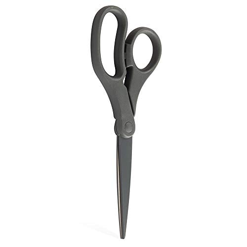 JAM PAPER Multi-Purpose Precision Scissors - 8 Inch - Grey - Ergonomic Handle & Stainless Steel Blades - Sold Individually - color: Grey, size: Standard (8 Inch)