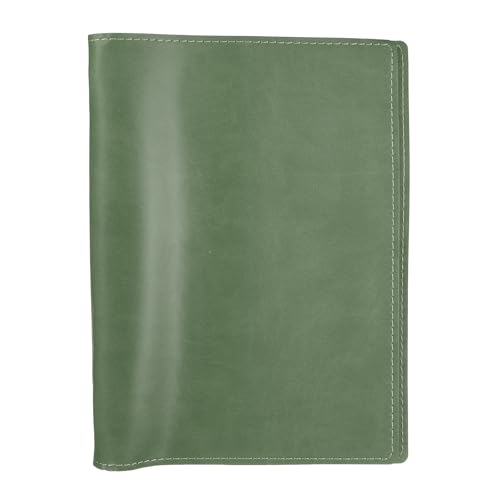 PATIKIL A5 PU Leather Binder Protector, 6 Ring Loose Leaf Notebook Protector Round Ring Binder Folder Cover Refillable Notebook for Photocard Collection Travel Journal Planner, Green - color: Green, size: A5