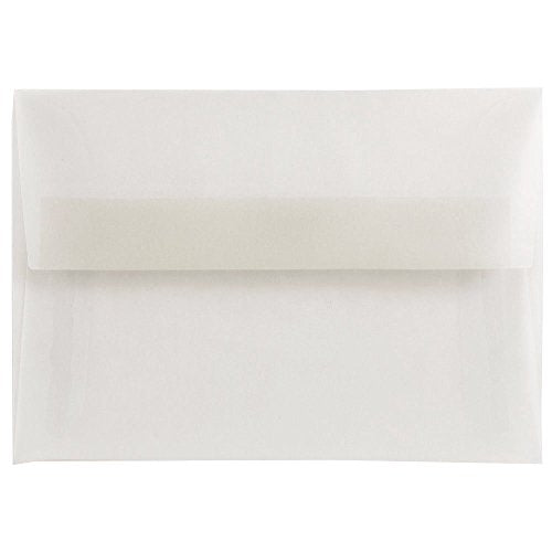 JAM PAPER A2 Translucent Vellum Invitation Envelopes - 4 3/8 x 5 3/4 - Clear - Bulk 250/Box - color: Pack of 250, size: 4.375" x 5.75"