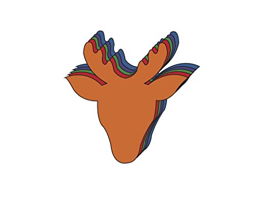 SHAPES ETC. 5.5" x 5.5" Reindeer Creative Foam Cut-Outs, 15-Count - color: Assorted Foam Reindeer