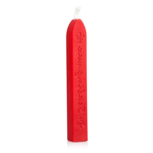 Mceal Sealing Wax Stick with Wick Flower De Luce of France Retro 10 Pieces Pack(Barn Red) - color: Barn Red