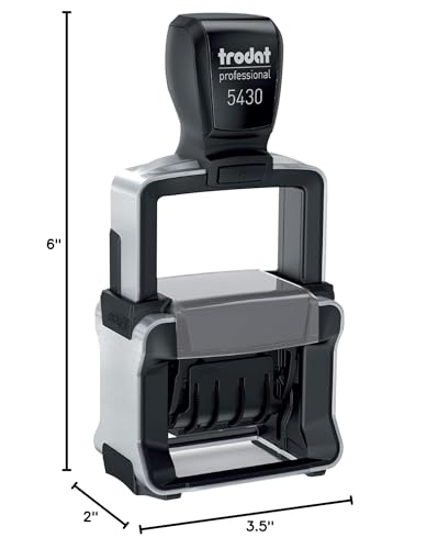 Trodat 5430 Professional Self-Inking Date Stamp with Received - Blue Ink - color: Blue, size: RECEIVED