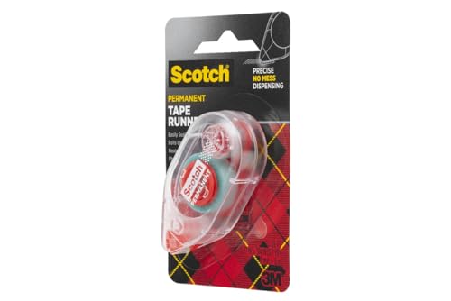 Scotch 6061 Scotch Double Sided Adhesive Roller Tape Runner, Permanent, Acid-Free, Photo-Safe Adhesive for Scrapbooking, Photo Mounting, and Crafts, 0.27 in x 26 ft per Roller, Pack of 4 - size: 4-Pack