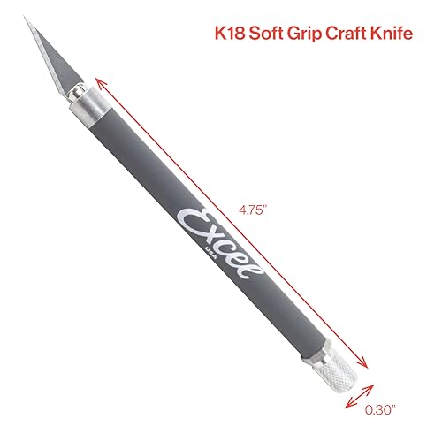 Excel Blades K18 3-Pack Soft Grip Craft Knives, #11 Blades, Grey, USA Made